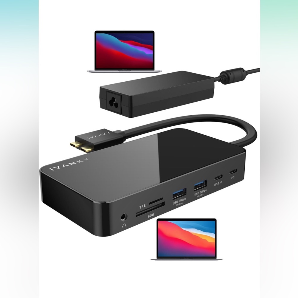 IVANKY Docking Station 150W Power Adapter, Dual Monitor Display Dock
